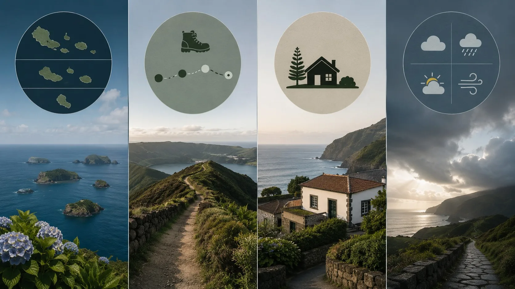 Infographie éditoriale sur les choix de rythme pour un voyage responsable aux Açores